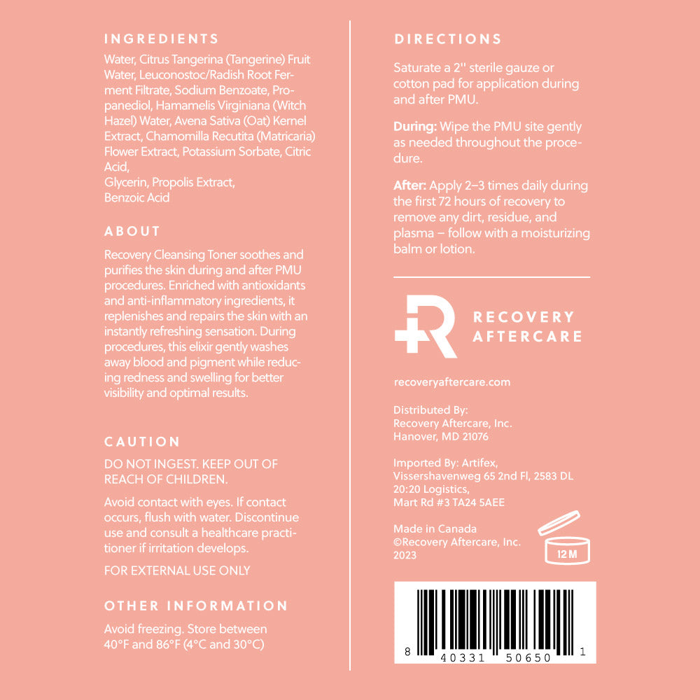 Recovery Cleansing Toner — 4oz - Recovery Aftercare