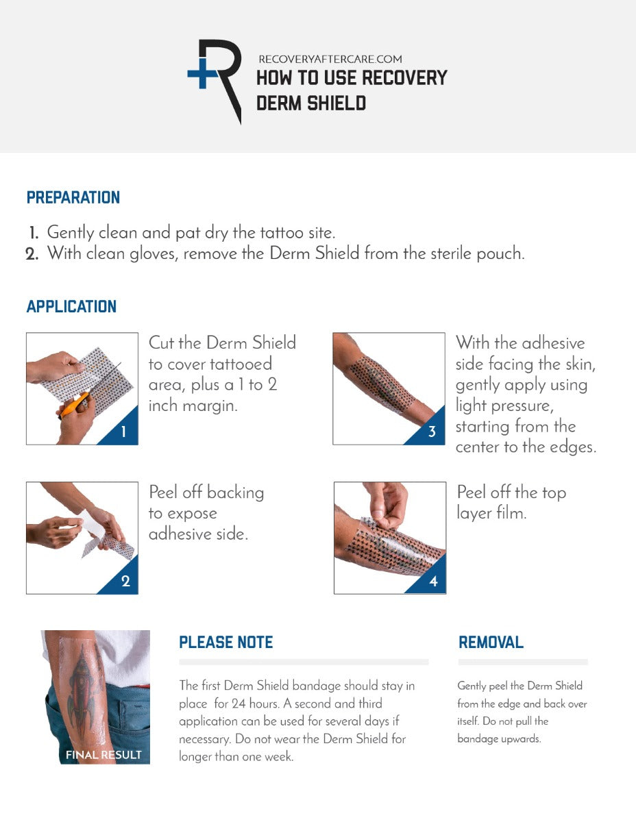 Derm Shield Instruction Chart