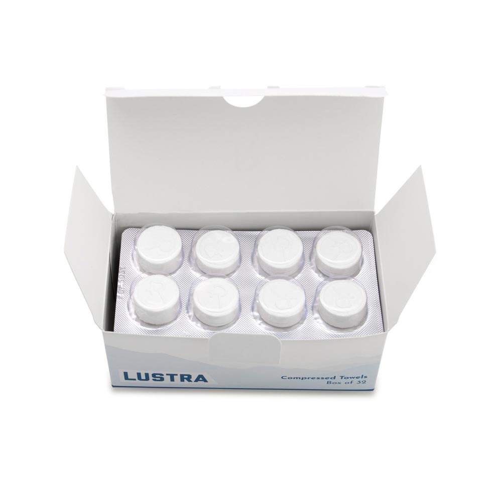 Lustra Compressed Towels (Box of 32) (in box)