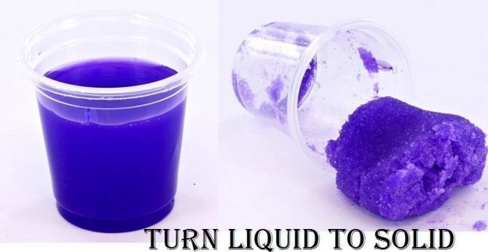 Petrify turning liquid to solid with text underneath saying 'TURN LIQUID TO SOLID'