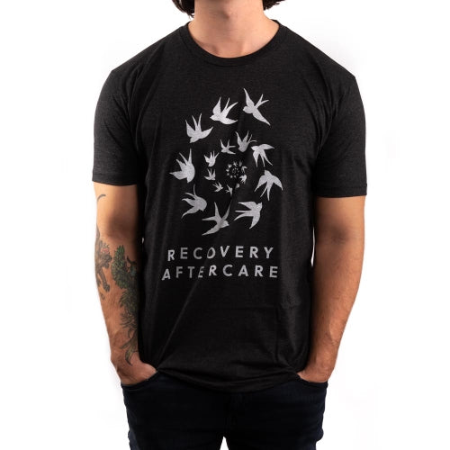 Recovery Aftercare grey logo t-shirt front